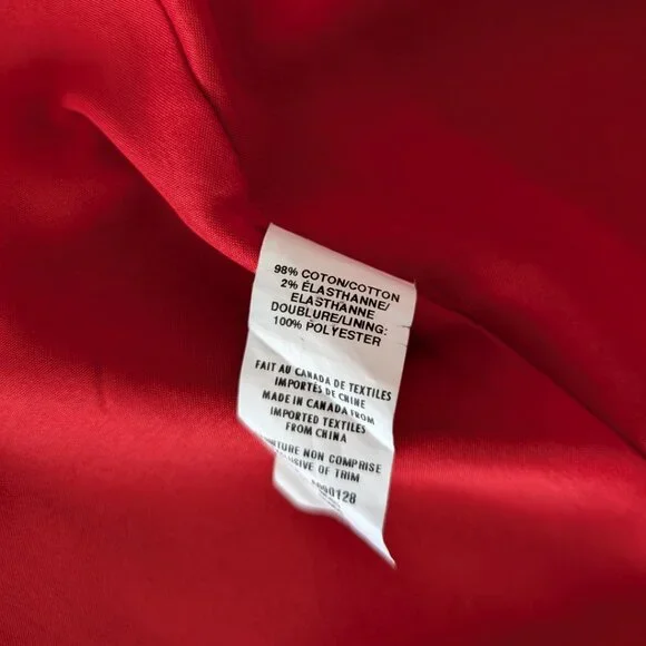 JACOB Long Red Trench Coat Button Up with Faux Pockets Women's Size M - Picture 8 of 13